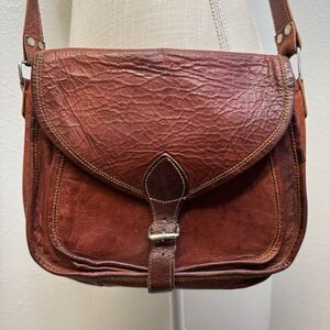 Komal's Passion Leather Satchel Shoulder Side Handbag Bag Leather Vintage Brown